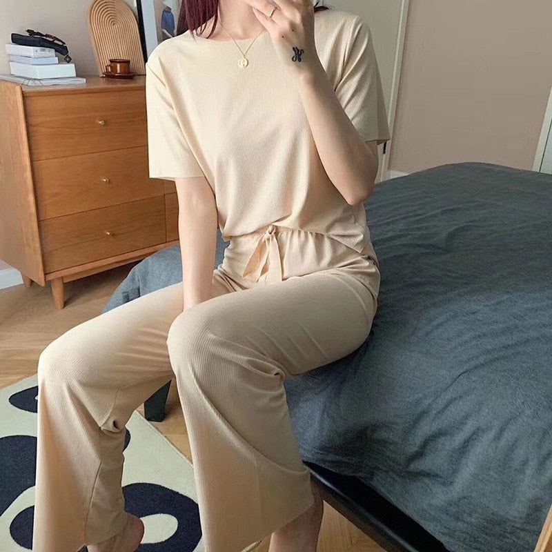 Pajamas Two Pieces Set Home Wear Nightwear - Jointcorp