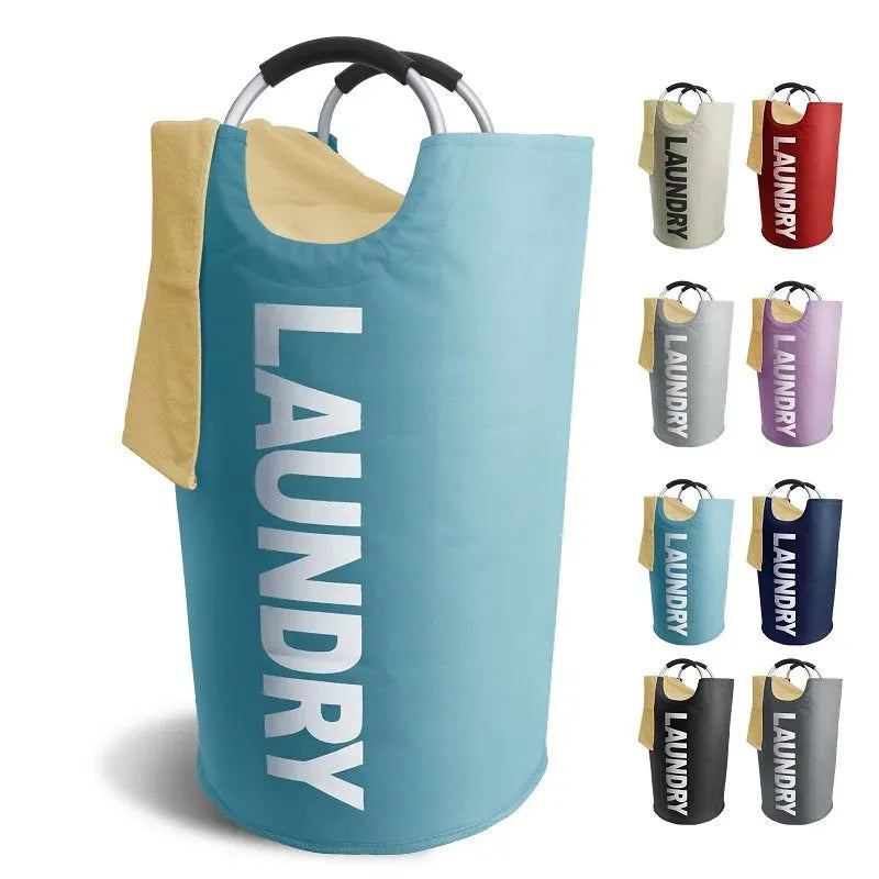 1PCS Folding Laundry basket with Handle,Large capacity 90L size,Black Blue color,Waterproof Oxford cloth storage bag