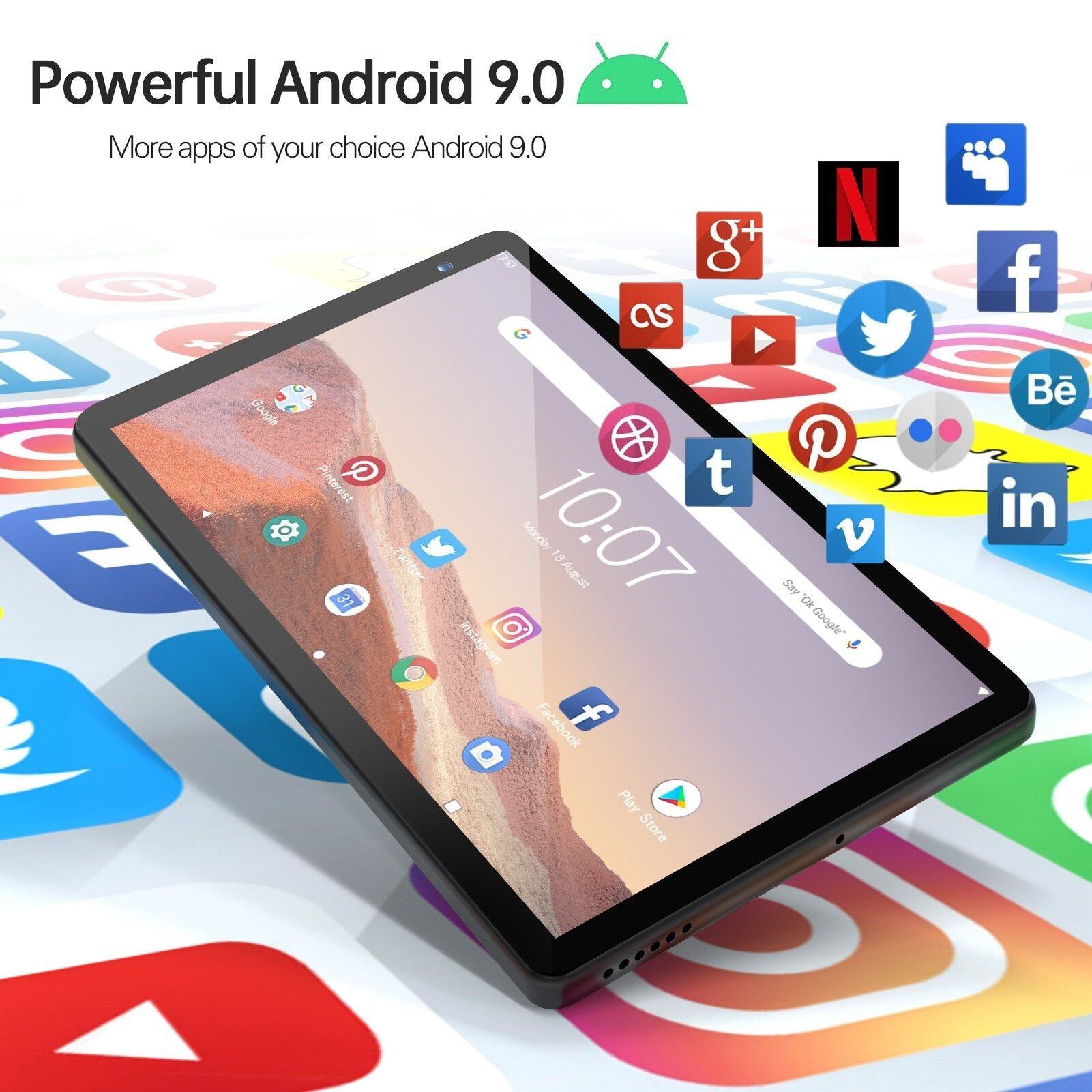 PRITOM 7 Inch Tablet PC 32 GB Android 11 with Quad Core Processor HD IPS Display Dual Camera WiFi with PU Protective Case