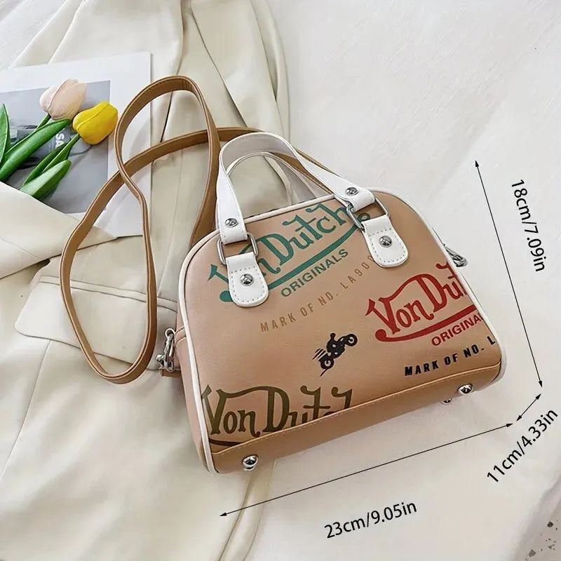 Women Y2K Luxury Designer Handbag Shopping Crossbody Graffiti Purses PU Leather Shoulder Bag For Women