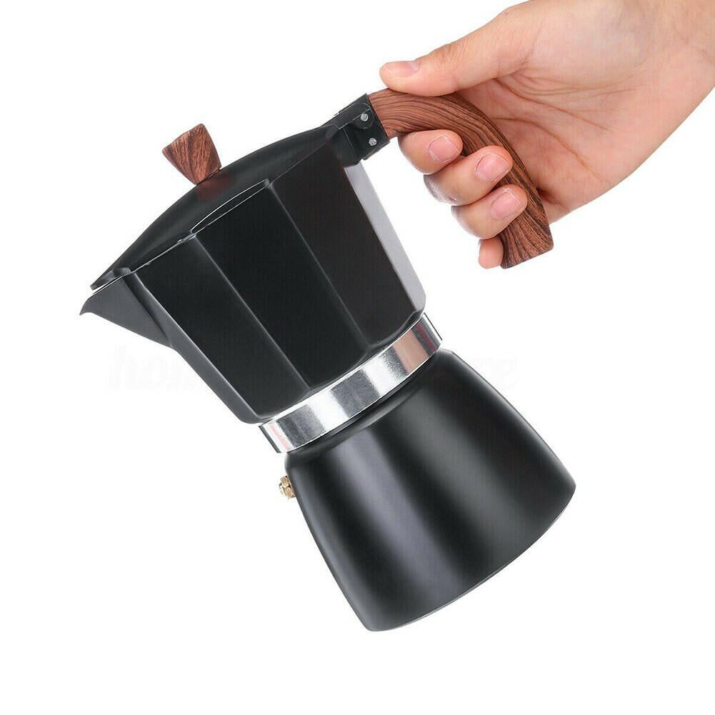 150ml 300ml Vintage Wooden Handle Espresso Maker Moka Pot Classic Italian Cafe Tools Kitchen Cafe Accessories