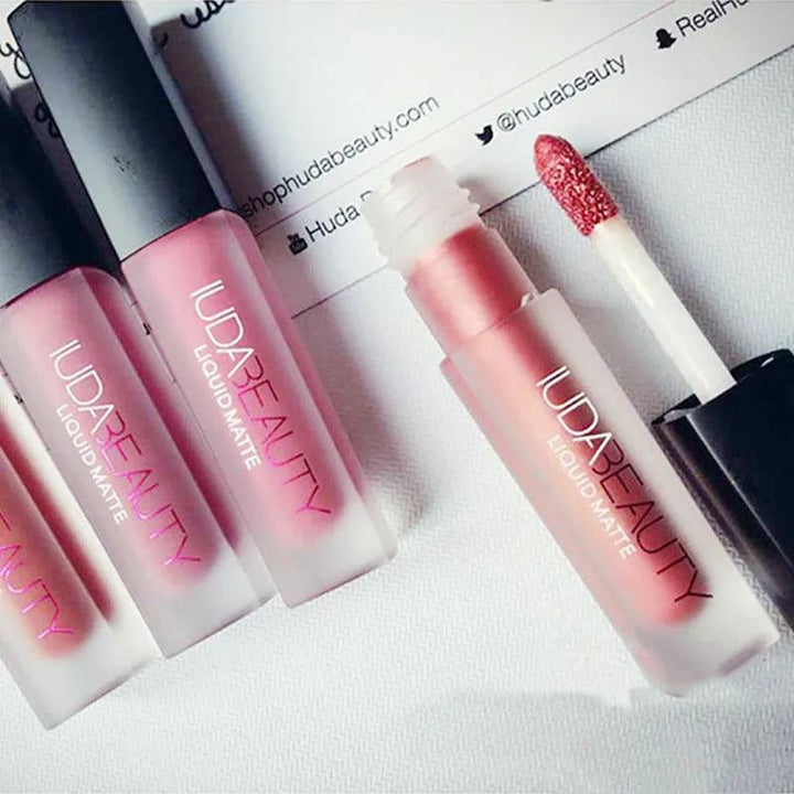 Nude Pink Red Liquid Matte Lip Gloss Kit Waterproof Lip Glaze Tint Non-stick Non-Fading Lipstick Lip Makeup Cosmetic Lip Care