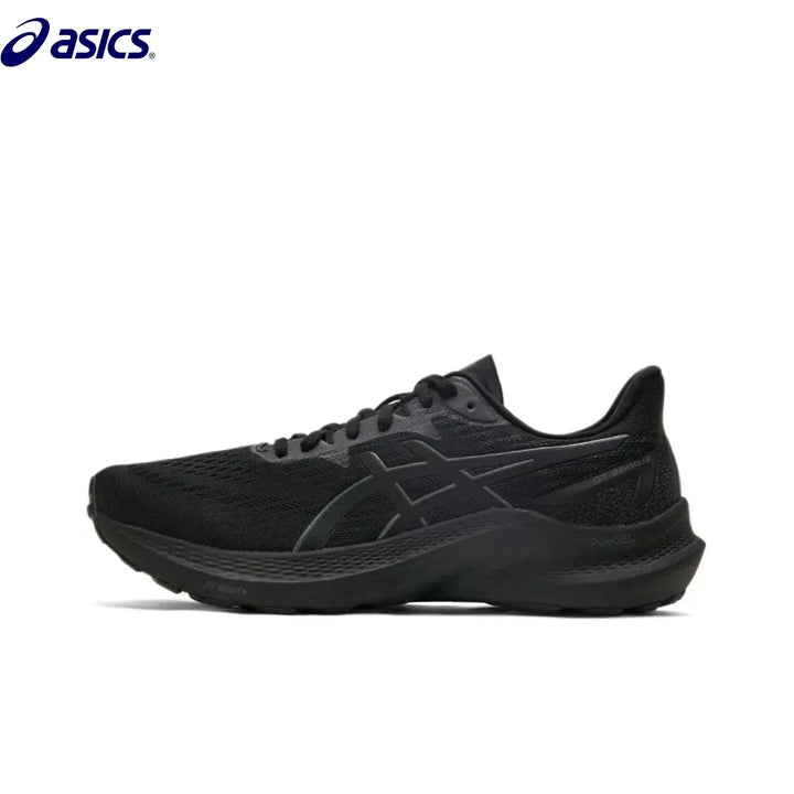 Asics GT-2000 12 Mesh Shock Absorber  Breathable Low Top Training Running Shoes Unisex Black Sneakers
