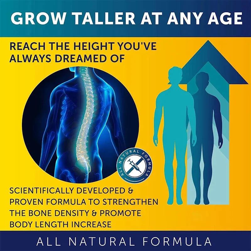 Calcium, Vitamin D3 Height Growth, Bone Strength & Density Support - Height & Bone Growth Supplement for Kids & Adults