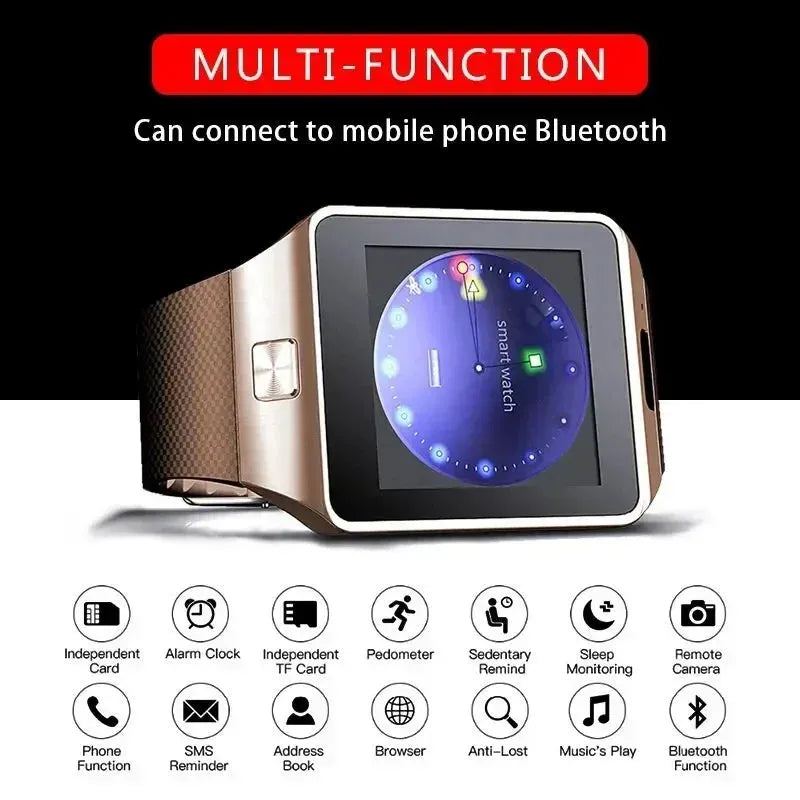 SIM Card DZ09 Mobile Smartwatch Sleep Monitor Phone Watch Fitness Tracker Remote Control Music Camera Watch