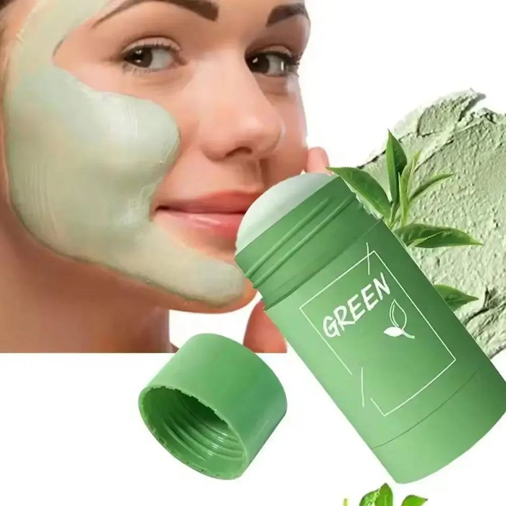 Eggplant Solid Green Tea Mask 1/5pc Deep Cleansing Shrink Pores Oil Control Cleanser  Tighten Skin Brightening Mud Skincare Mask