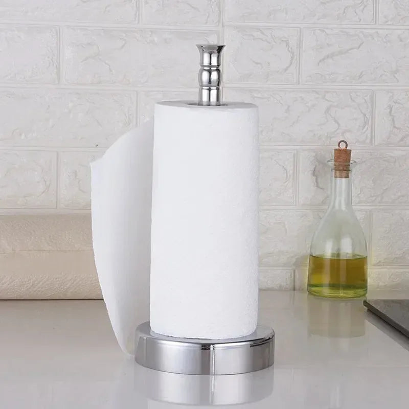 Kitchen Roll Paper Towel Rack Bathroom Stainless Steel Standing Paper Holder Silver Tissue Napkins Rack Home Table Decor New ZM