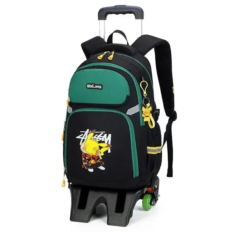 Pokemon Pikachu School Bag Backpack Trolley Organizer Bag Anime Character Travel Bag Student Stationery Backpack Children's Gift