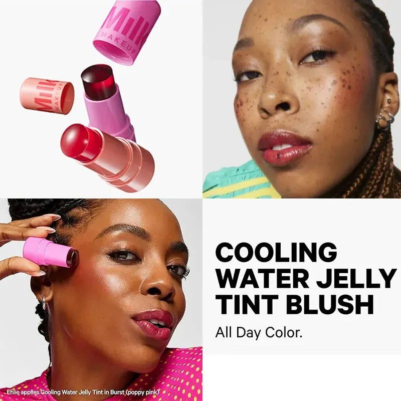 Milk Makeup Cooling Water Jelly Tint Hydrating Long-Lasting Sheer Lip&Cheek Stain 3-in-1 Bouncy Jelly Texture Lipstick Cosmetic