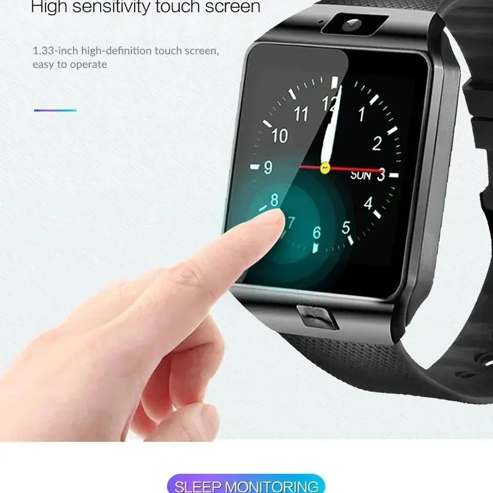SIM Card DZ09 Mobile Smartwatch Sleep Monitor Phone Watch Fitness Tracker Remote Control Music Camera Watch