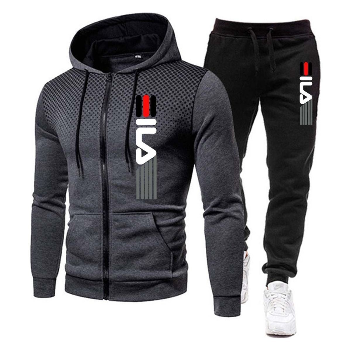 Men Hoodie Fitness Gym Clothing Men Running Set Sportswear Jogger Men'S