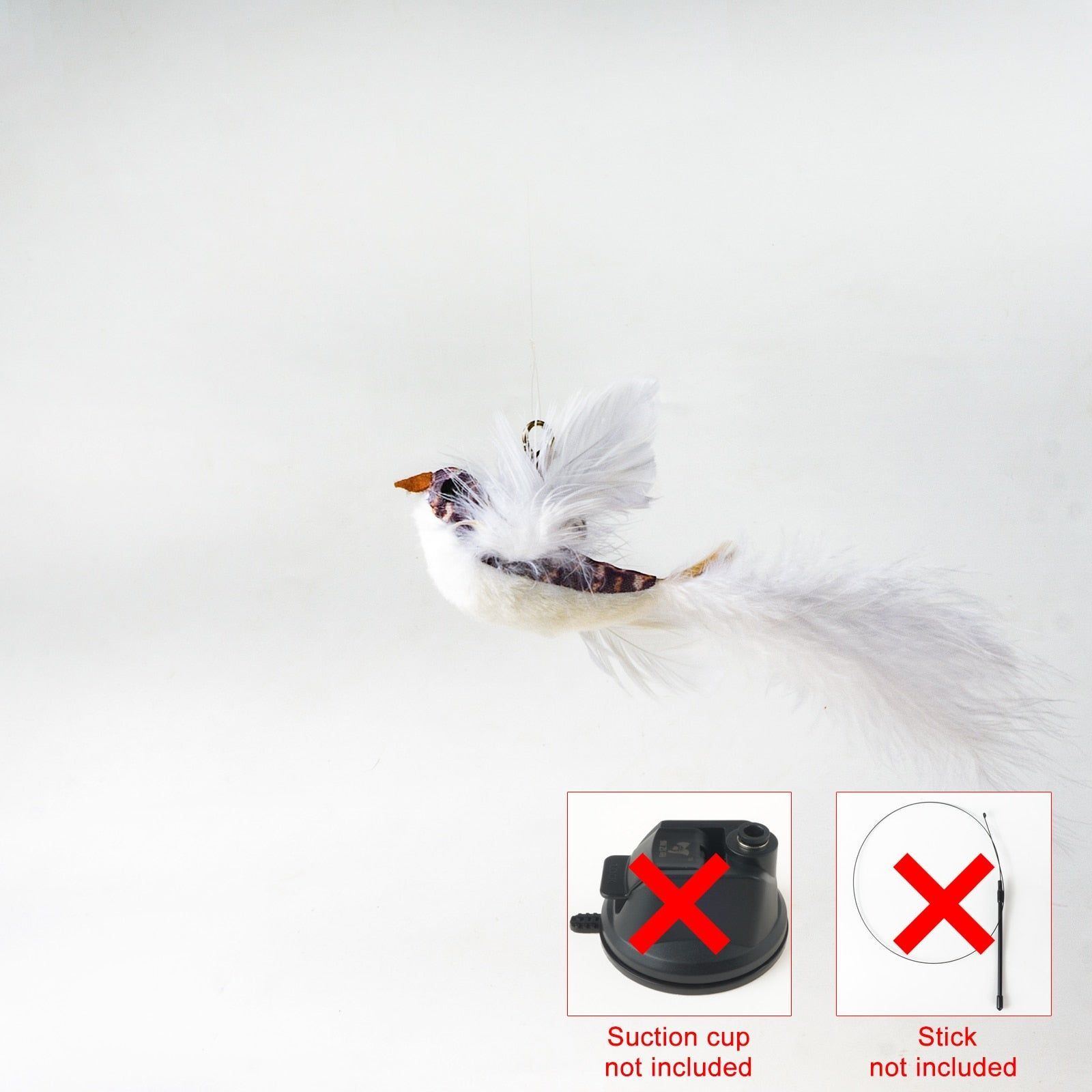 Handfree Bird/Feather Cat Wand with Bell Powerful Suction Cup Interactive Toys for Cats Kitten Hunting Exercise Pet Products - Jointcorp