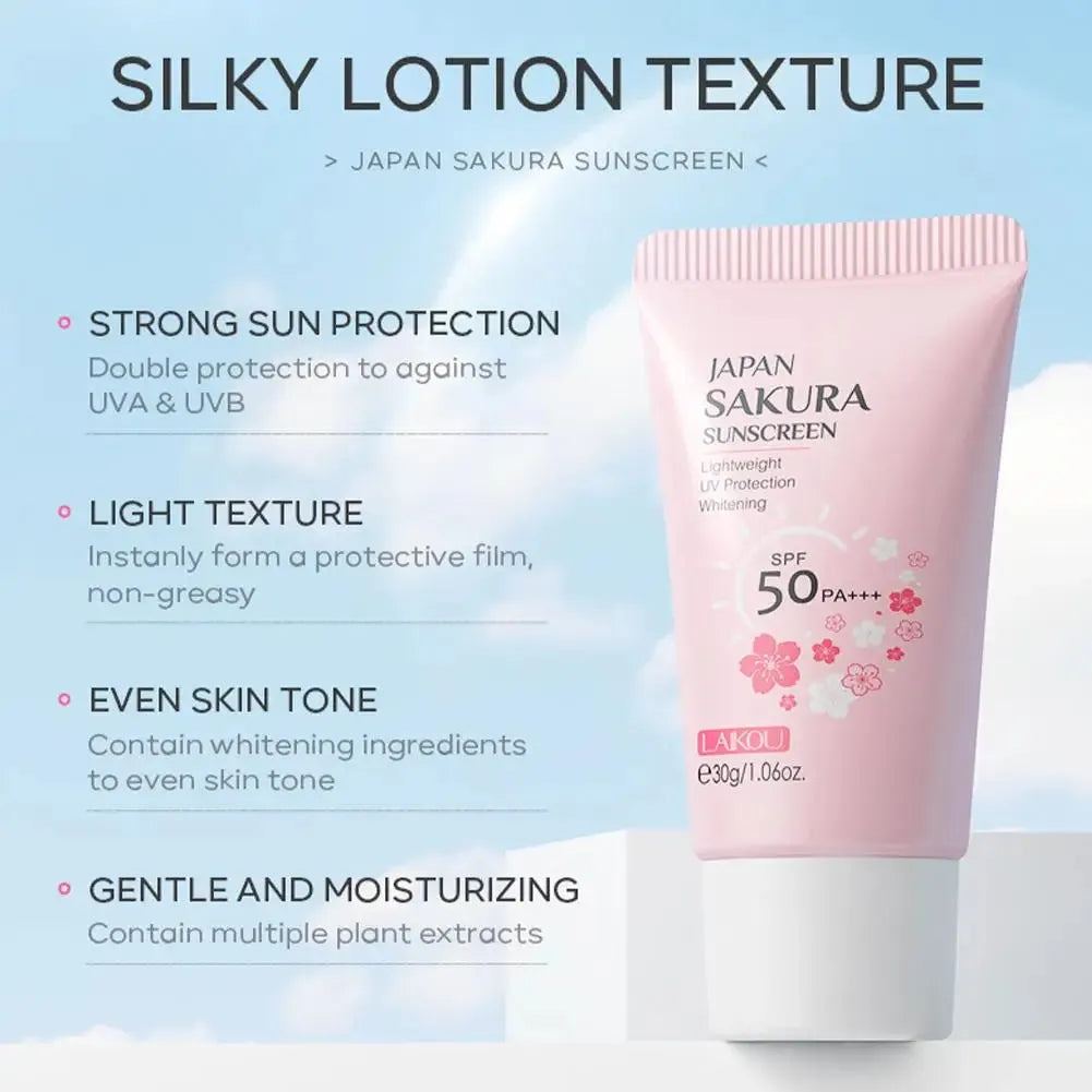 Sakura Sunscreen SPF50 UV Isolation Lotion Cream Waterproof Anti-sunburn Natural Moisturizing Facial Sun Block Face Care Cream