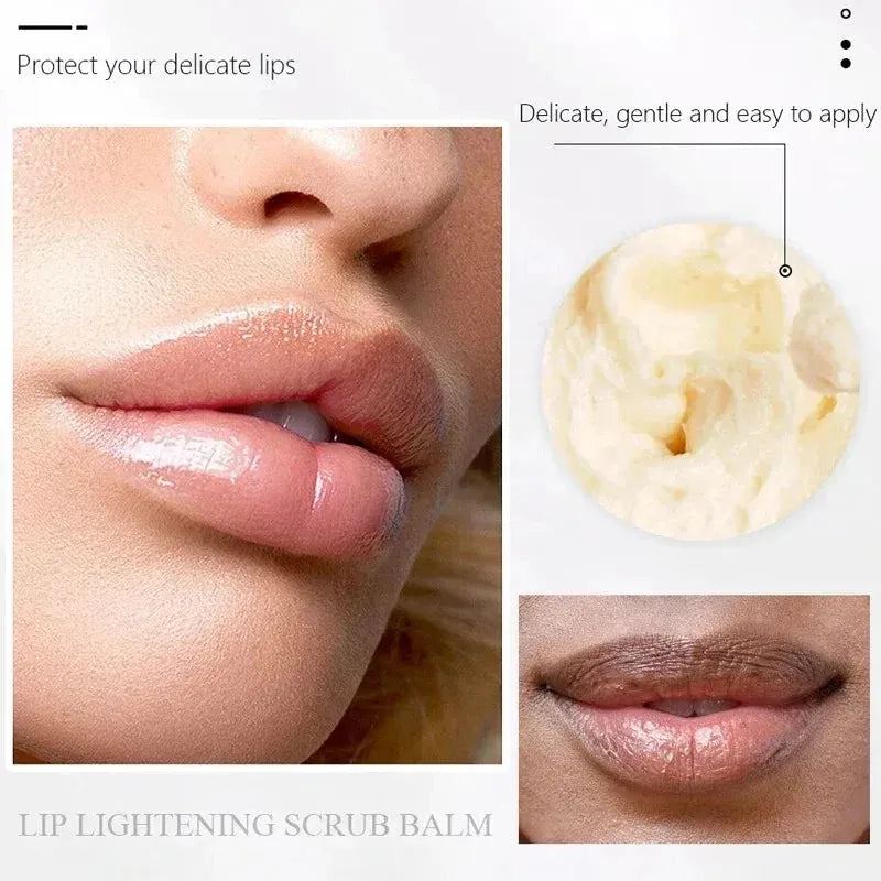 Lip Lightening Scrub Balm For Dark Lips Remove Dark Smoke Lips Exfoliating Repair Fine Lines Moisturizing Brightening Lip Care
