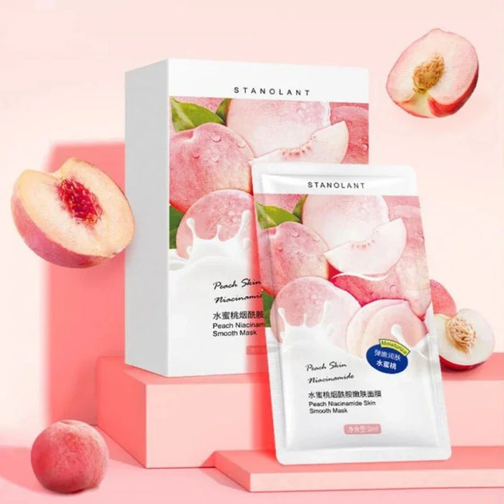 30Pcs Facial Peach Niacinamide Sleep Mask Smooth Shrink Pore Brighten Oil-control Korean Skin Care Whitening Moisturizing Beauty
