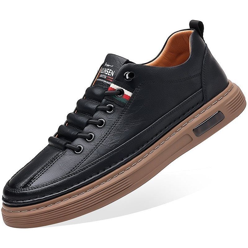 Leather Men's Casual Driving Shoes Non-slip Men Sneakers - Jointcorp