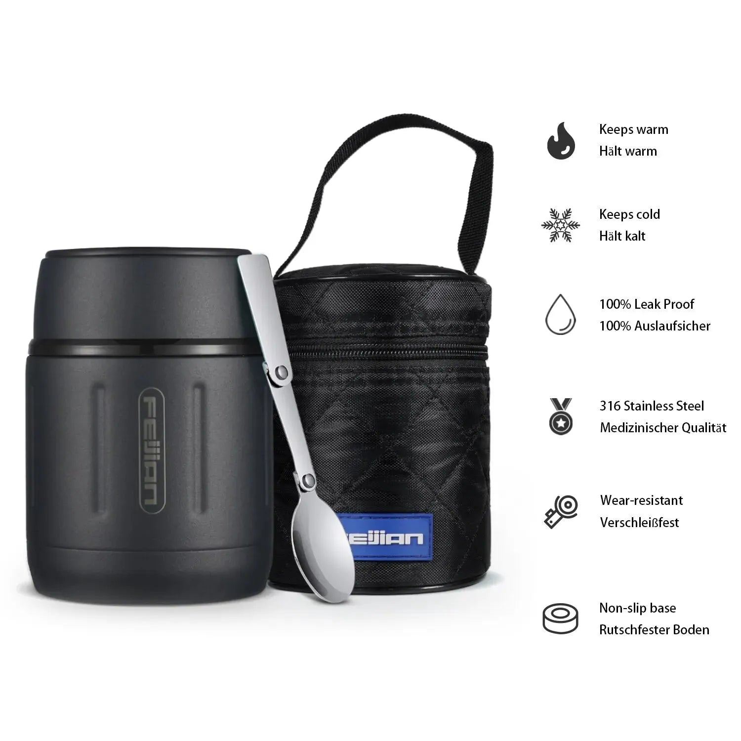 Lunch Box 750ml/25oz Durable Stainless Food Thermos Insulated