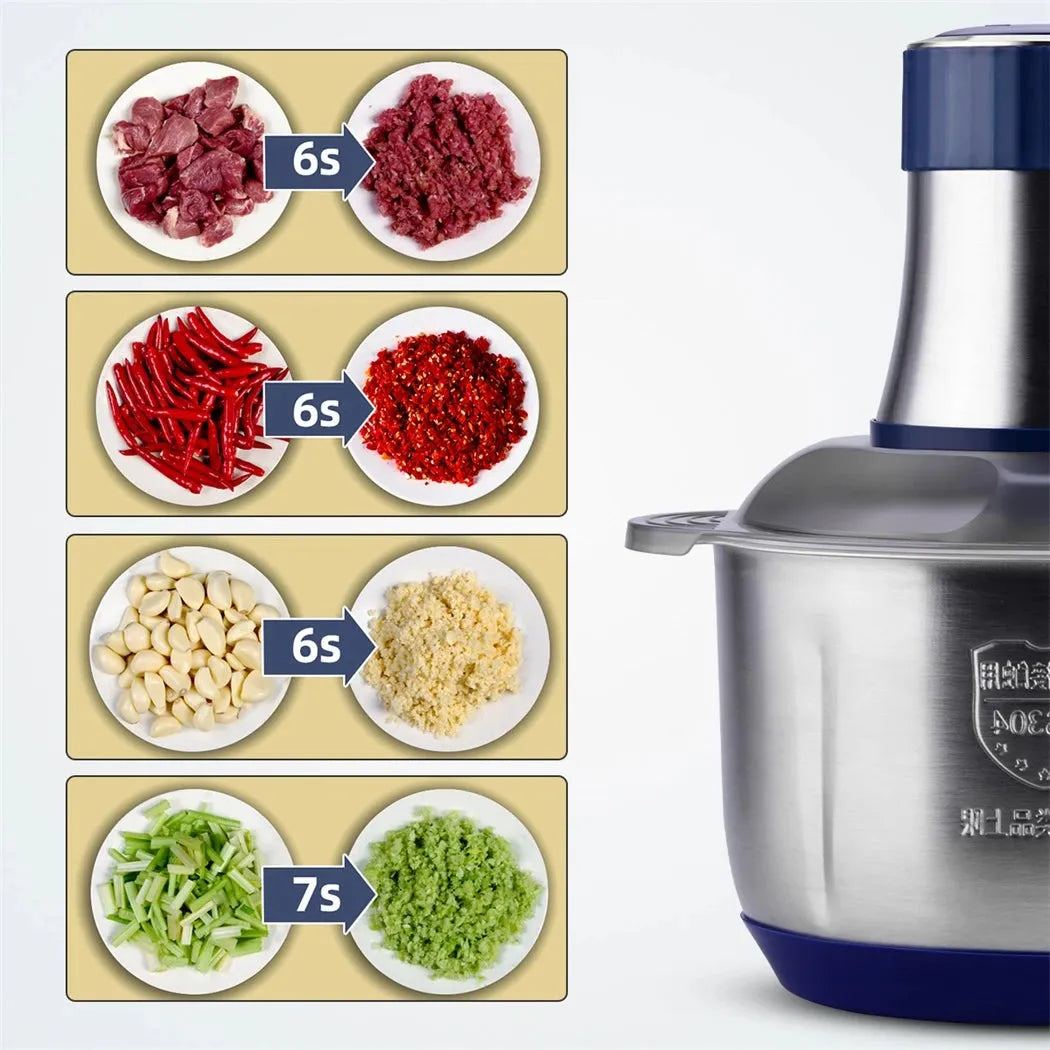 Electric Meat Grinders Food Crusher 6S Stainless Steel Multifunctional Vegetable Slicer Processor Chopper Kitchen Appliances