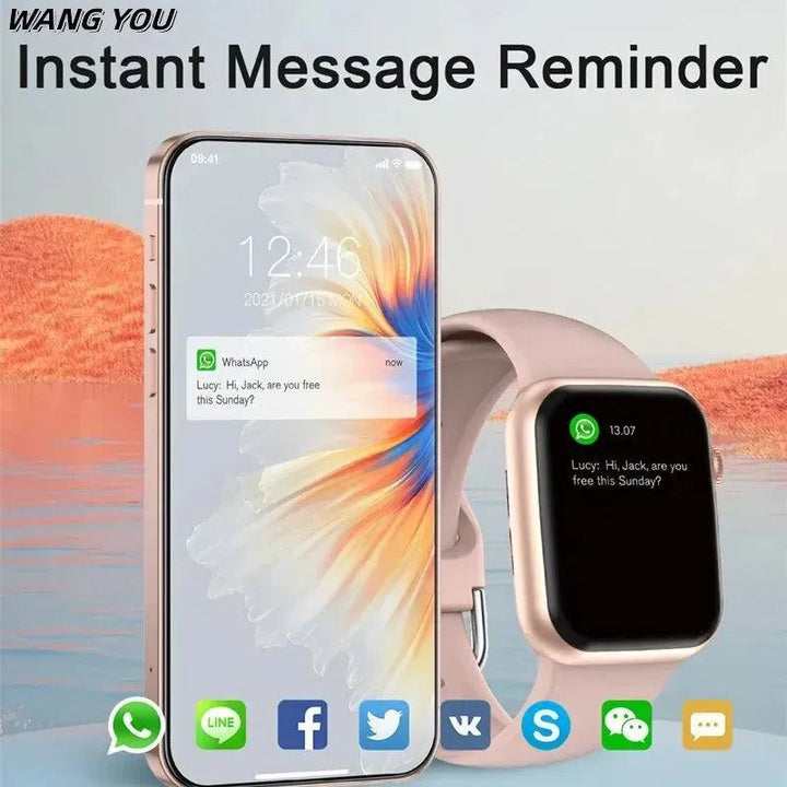 T18K SmartWatch I7Pro Max Series Phone Call Custom Watch Face Sport Waterproof Man Women Wireless Charging Smart Watch