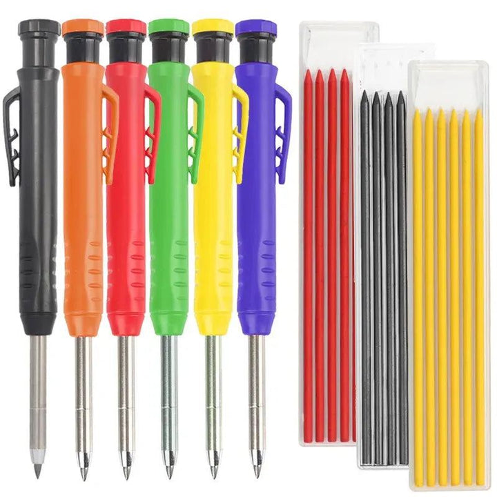 Solid Carpenter Mechanical Pencil With Sharpener For Woodworking Construction