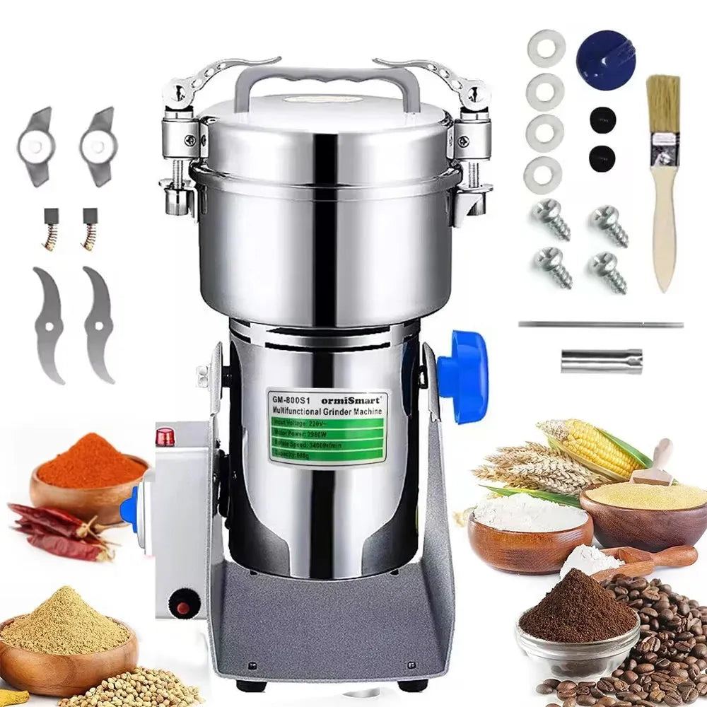 800g Swing Type Spices Grinder Grains Spices Hebals Cereals Dry Food Grinder  Electric Grain Mill Grinder Powder Crusher