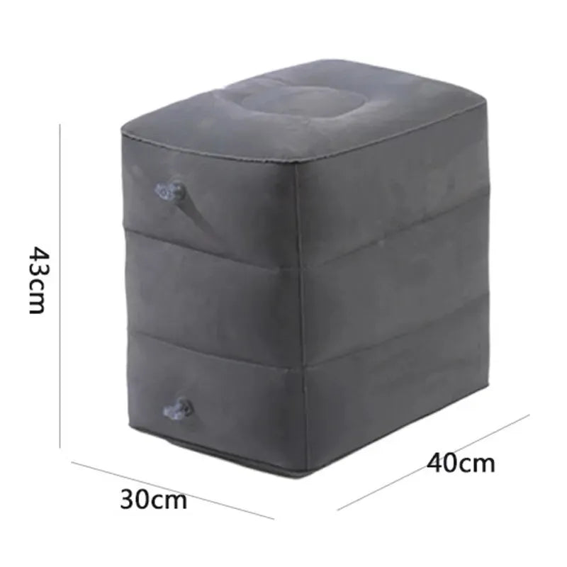 Travel Inflatable Three-layer Adjustable Foot Pillow Inflatable Footrest Sleep Sit Long-distance Train Car Foot Rest Footstool