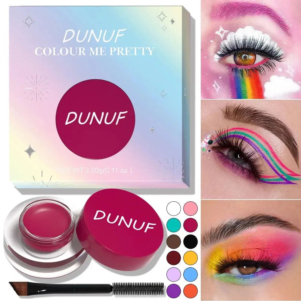 Waterproof and Durable Matte Eye Shadow Eyeliner Cream 12 Color Eyebrow Dye Cream Multi-function Facial Paint Cream Makeup