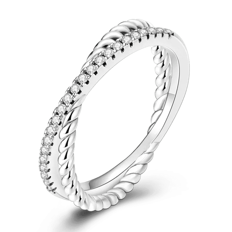 Sterling Silver Cocktail Ring Geometric Cubic Zircon for Women