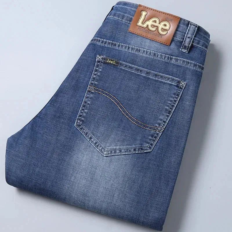 Lee Dexjeans Men's Straight-leg Loose-fit Stretch Business Casual Autumn/winter Thick High-end Denim Long Pants