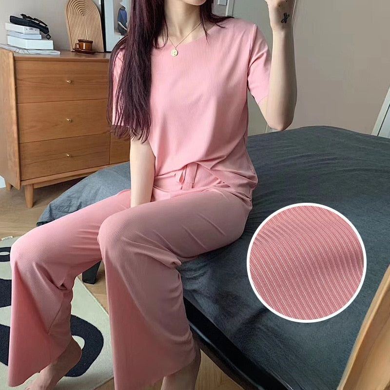 Pajamas Two Pieces Set Home Wear Nightwear - Jointcorp
