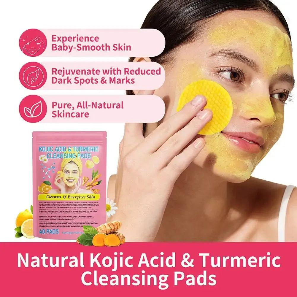 Turmeric Kojic Acid Cleansing Pads Oil Control Facial Sponges Keratin Exfoliating Pads Daily Cleansing For Skin Care Product