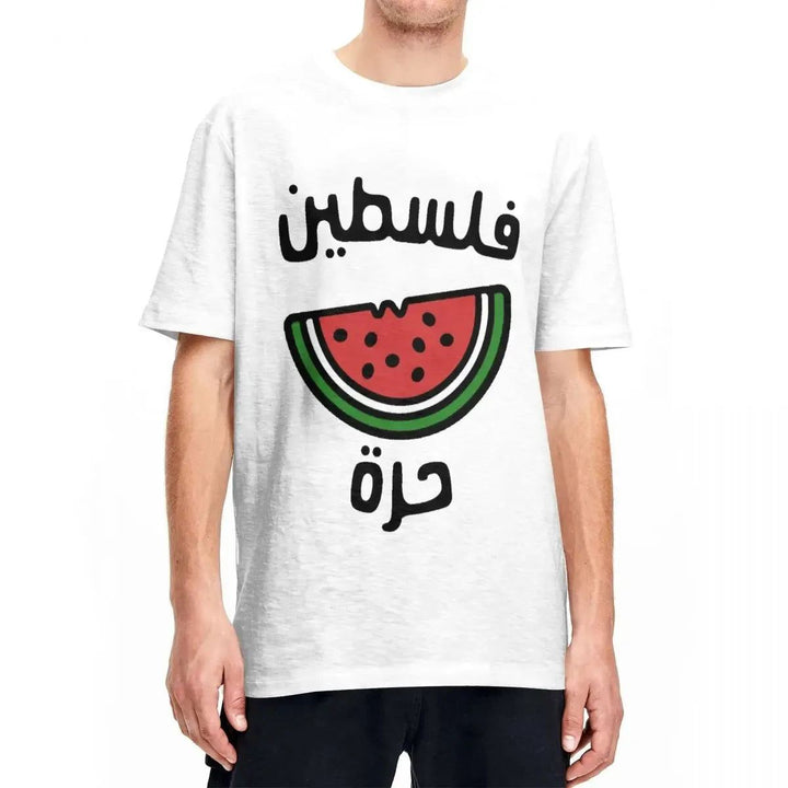 Palestinian Palestine Watermelon T-Shirt Men Women Novelty Cotton Tees O Neck Short Sleeve T Shirts 6XL Clothes