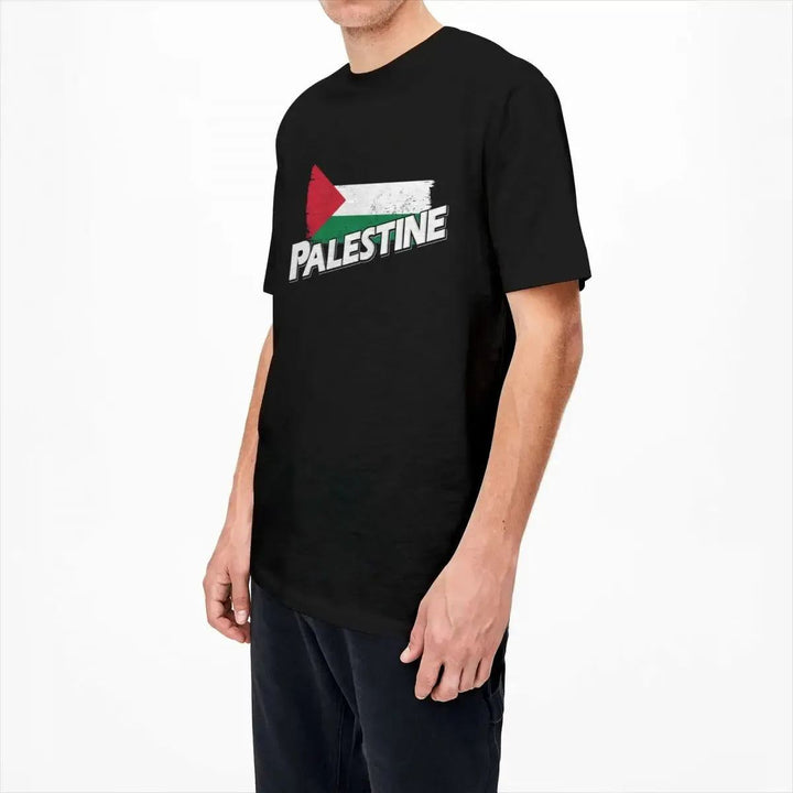 Palestine Flag T-Shirt Couple Free Gazas Vintage 100% Cotton T Shirts Beach O Neck Hippie Tees Casual Big Size Clothes
