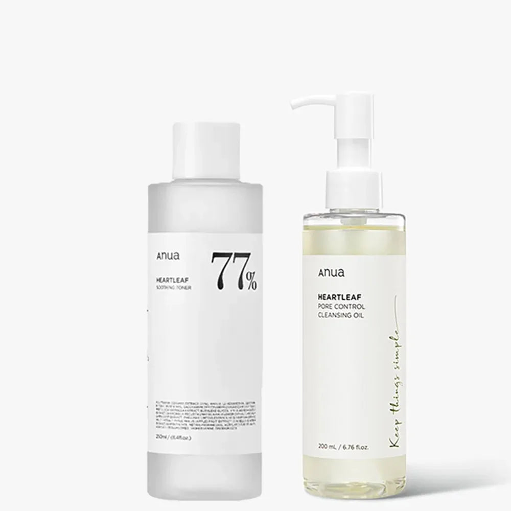 Anua Skincare Products Set Facial Deep Cleansing Toner 77 Heartleaf Pore Control Cleansing Oil korean Kit Skin Care Beauty Set