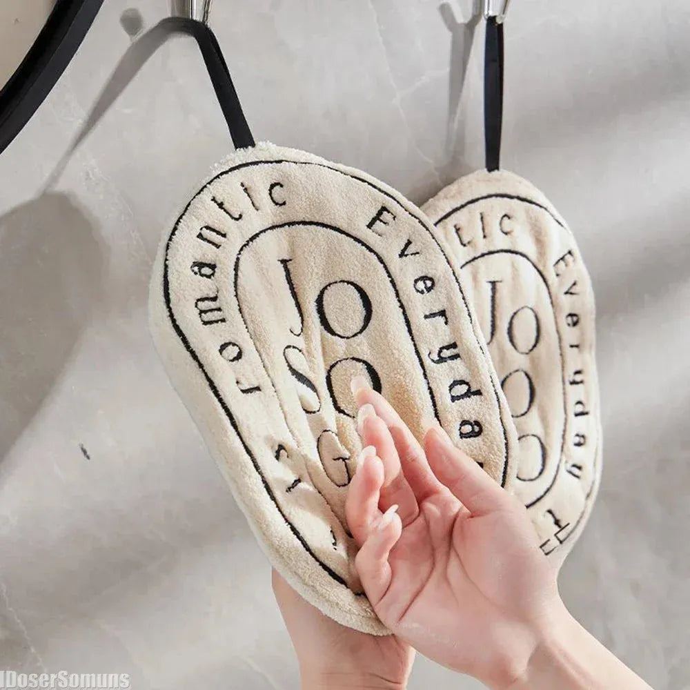 The New-style Hand Towel Home Hanging Thickened Convenient Double-layer Speed Dry Absorbent Hand Cloth Kitchen and Bathroom Foot