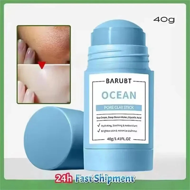 Spreadable Mud Face Mask Stick Hydrating Moisturizing Oil Control Exfoliating Deep Cleaning Pore Shrinking Solid Skin Care Mask