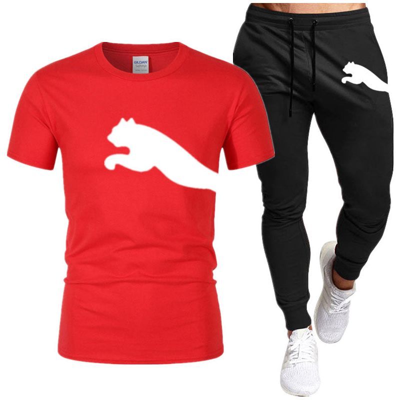 Men's Suit Fashion Sportswear Men's Short Sleeve T-shirt + Tracksuit Men's Casual Men's Wear Men's Jogging Suit