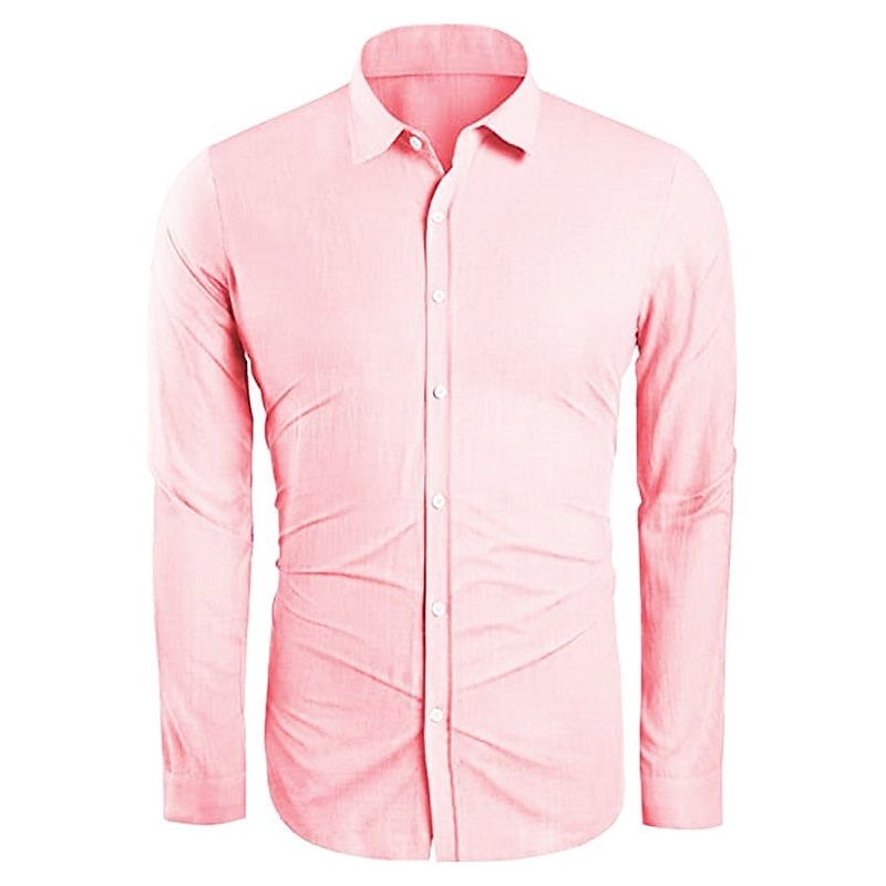 Linen Shirt Men's Casual Loose Tops Long Sleeve - Jointcorp