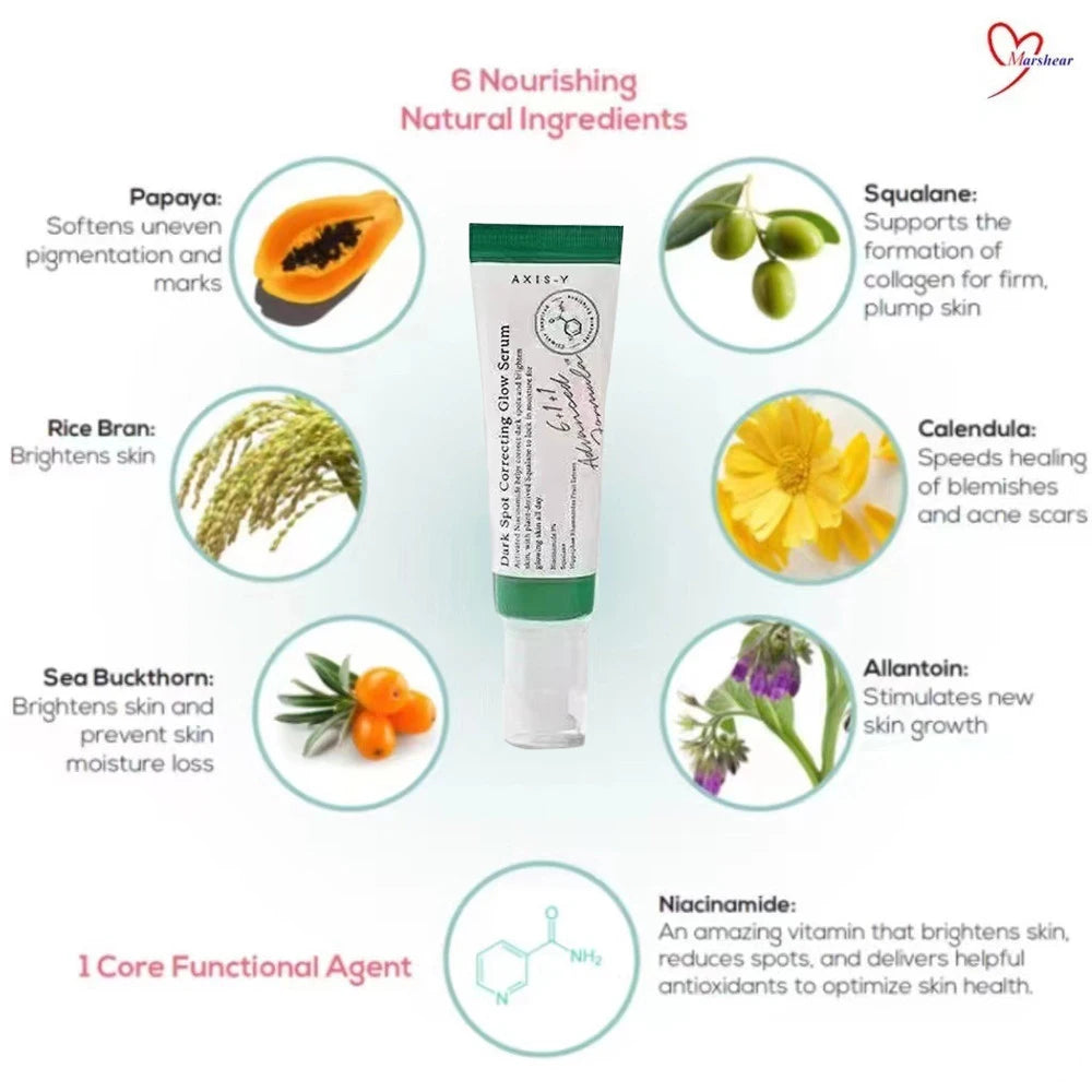 Axis-Y Dark Spot Correcting Glow Serum 50ml Authentic Improves Dull Skin Face Brightening Serum Lightens Soothes Korea Skincare