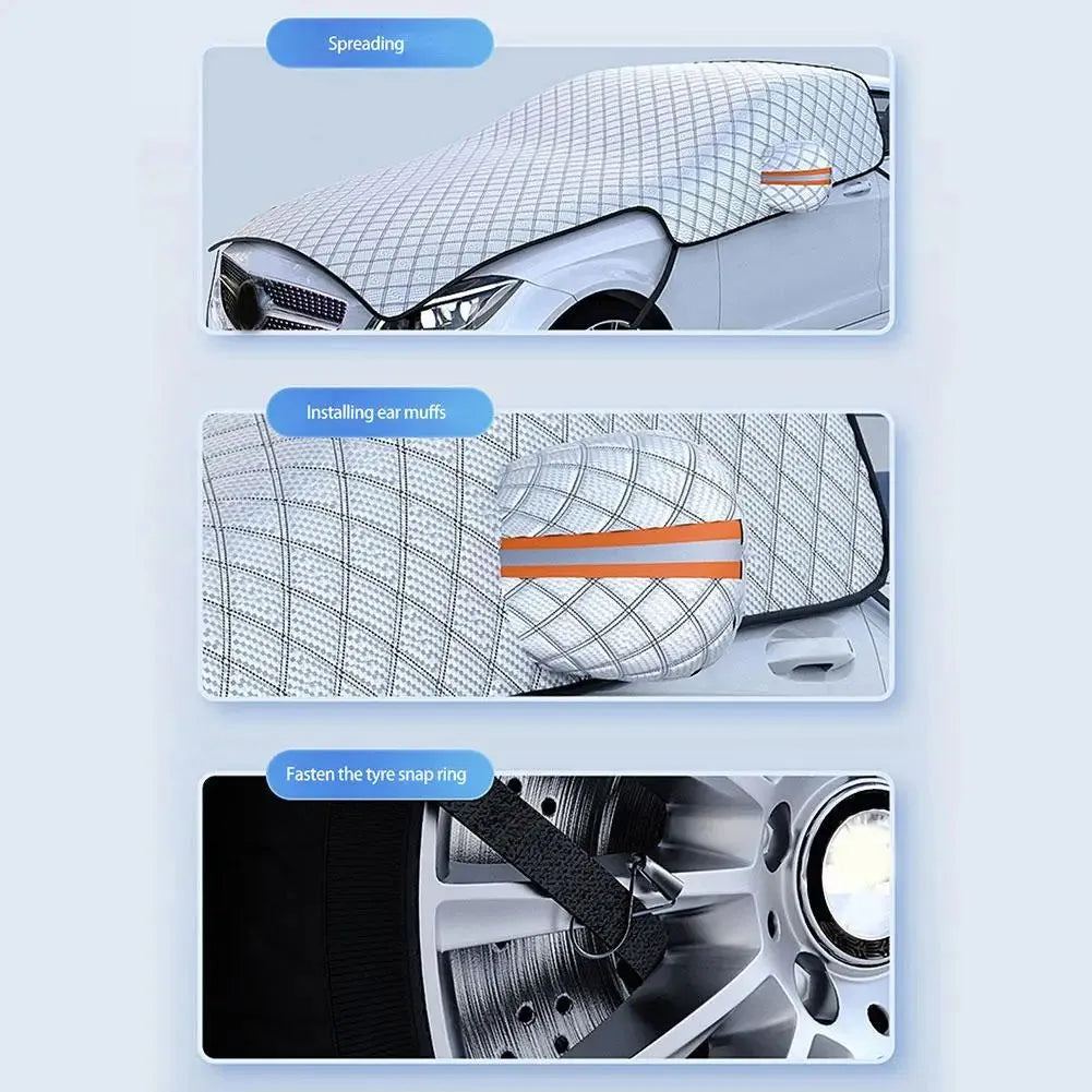 Universal Thicken Car Cover Car Windshield Hood Protect Anti-Frost Sunshade Snowproof Cover Windshield Protector For Sedan E4L7