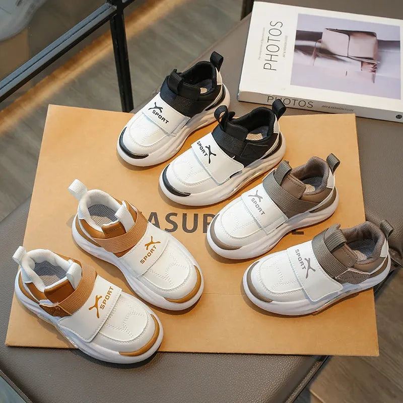 2023 Children's Sneakers Yellow Soft Non-slip Boys Casual Running Shoes Four Seasons Brown Girls Board Shoes Kids Casual Shoes