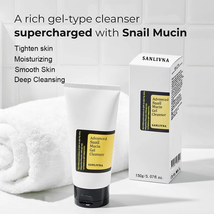 Advanced Snail Mucin Gel Facial Cleanser Clean Pores Moisturizing Moisturizing Cleanser Skin Care Christmas Gift