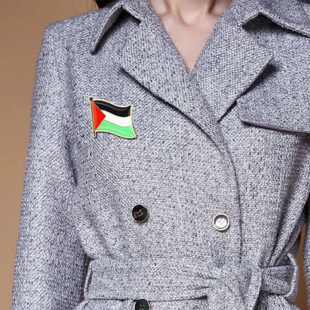 1-100PCS Palestine FLAG BADGE Stainless Steel Palestineflag Pin Lapel Badge Backpack Icon