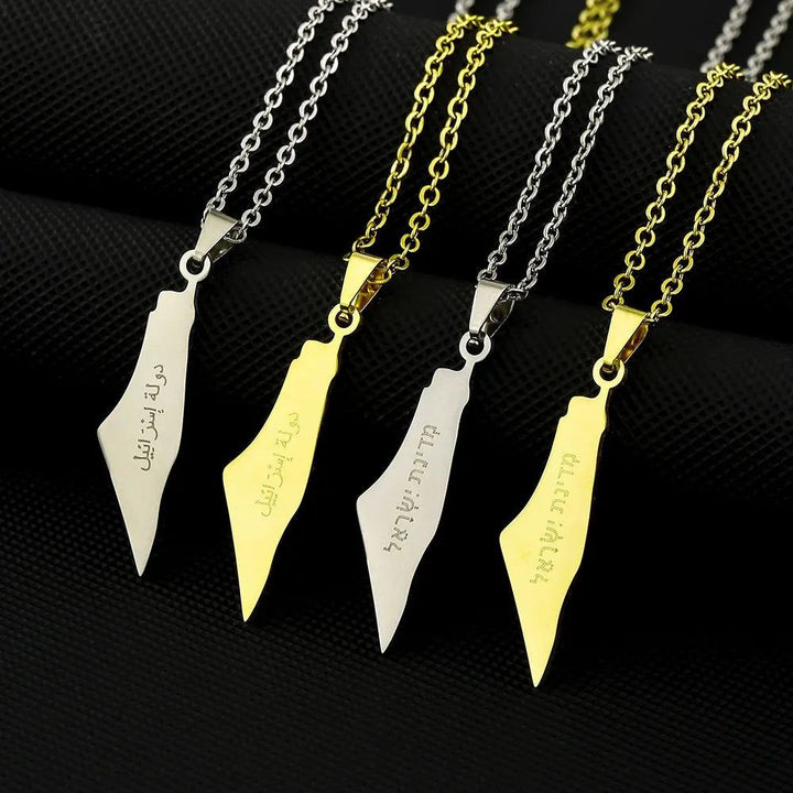 Fashion Palestine Map Pendant Necklace Stainless Steel Palestinians Maps Jewelry For Men Women Gift