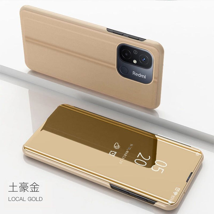 Xiaomi Redmi 12C Case Smart Mirror View Magnetic Flip Leather Stand Phone Case For Xiaomi Redmi 12C 12 C Redmi12C Back Cover - Jointcorp