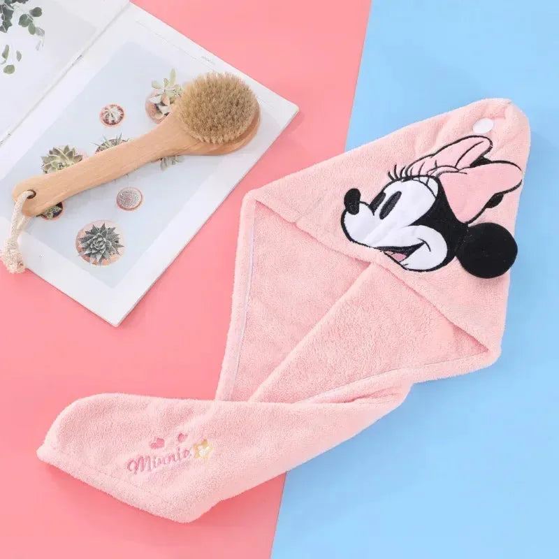 Disney Mickey Minnie New Dry Hair Cap Children Kids Cartoon Hat  Men Women Lovely Shampoo Bath Cap Towel Absorbent Washcloth