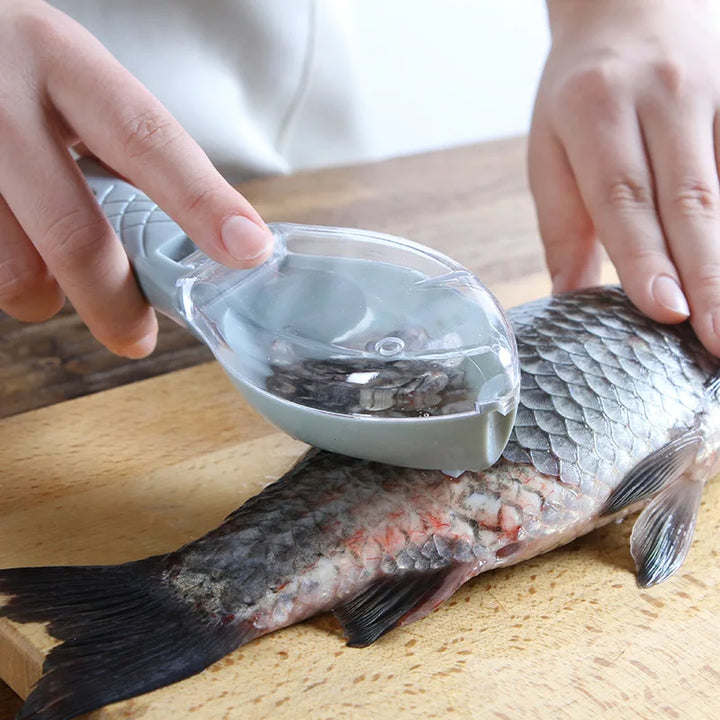 Kitchen Tools Fish Scales Graters Scraper Fish Cleaning Tool Scraping Scales Device with Cover Home Kitchen Cooking Fish Tool
