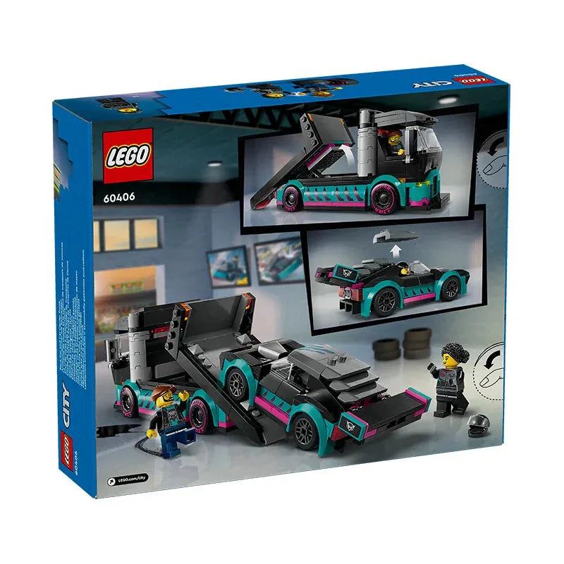 LEGO City 60406 Racing And Car Transport Vehicle Puzzle Building Block Children's Toys