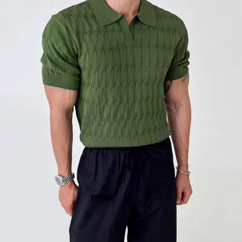 Men T Shirt Solid Color Striped O-neck Short Sleeve Streetwear Casual Men Clothing Summer 2023 Fitness Fashion Tee Tops
