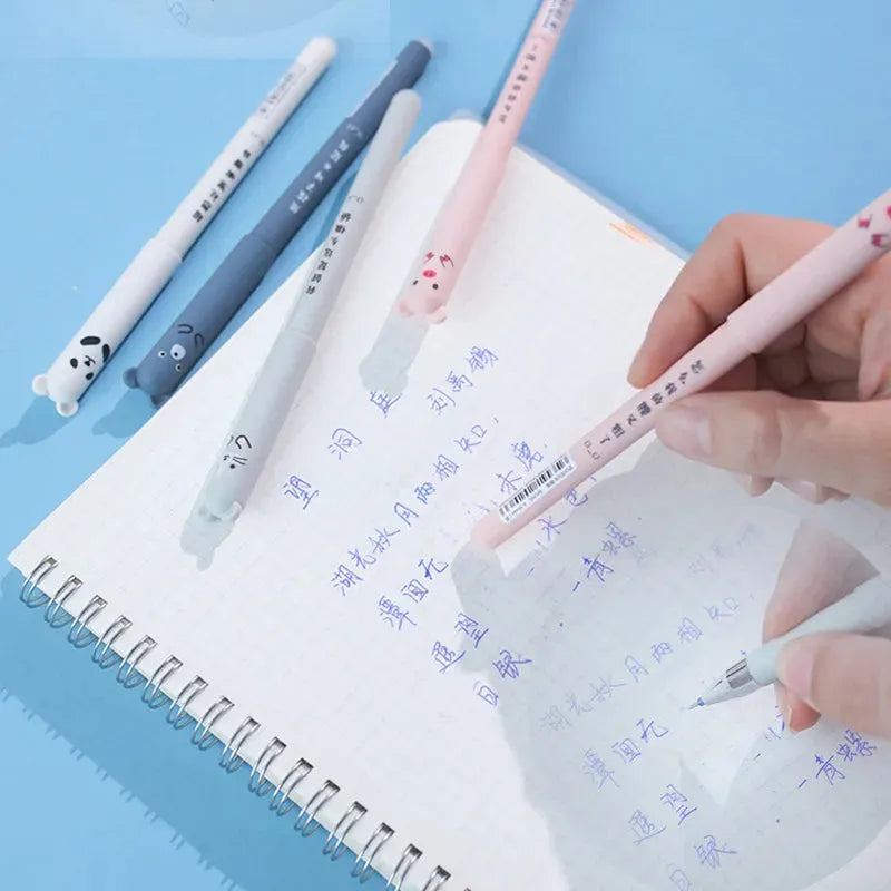 Kawaii Erasable Gel Pen Set Washable Handle Pen Grip School Stationery